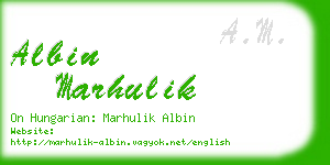 albin marhulik business card